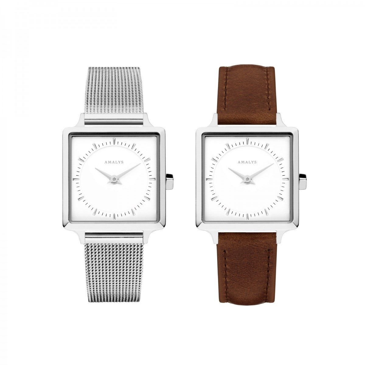 Coffret Amalys Montre Claire et bracelet cuir brun - PRECIOVS