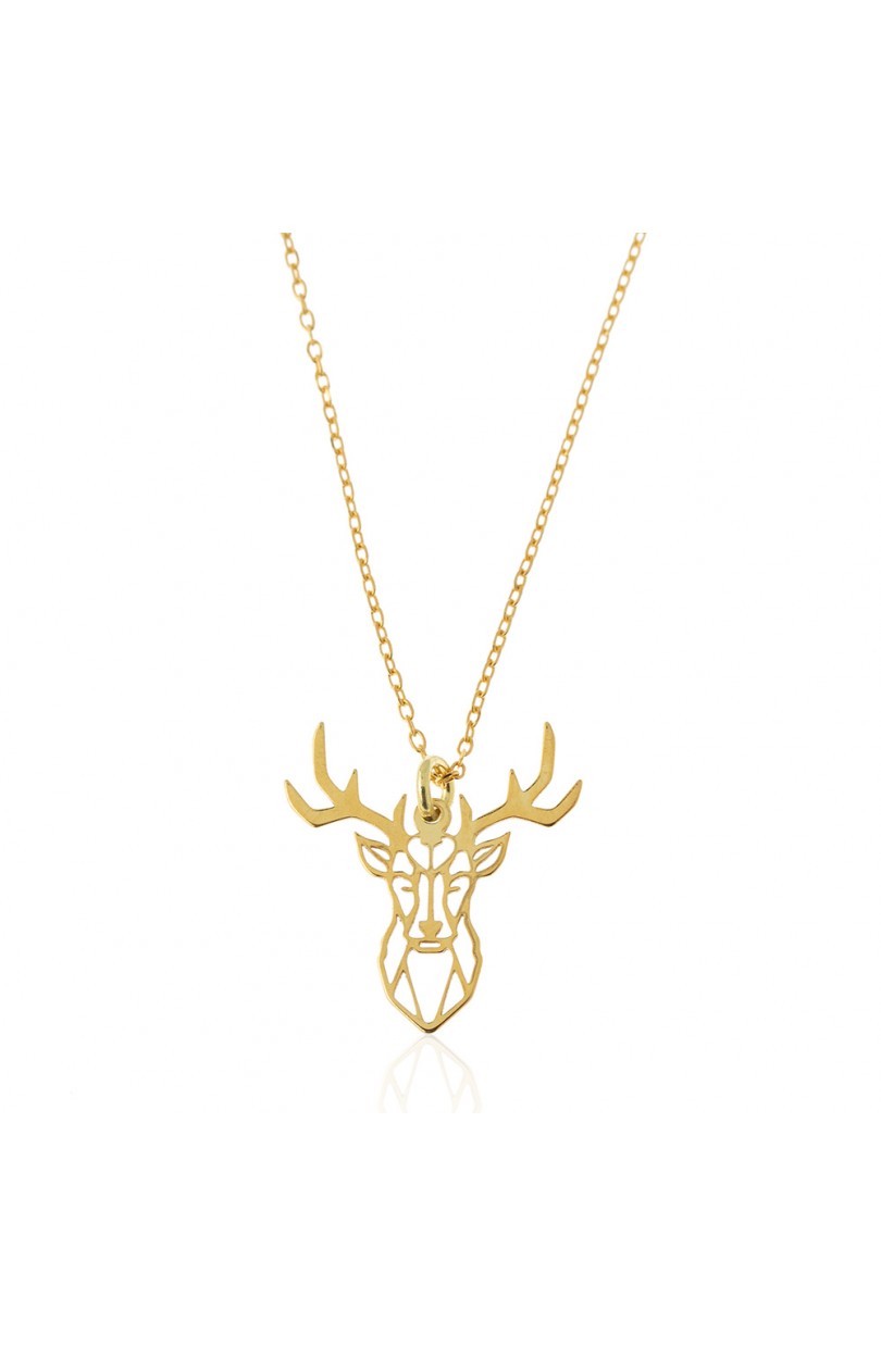 Collier PRECIOVS Essentials avec pendentif origami cerf doré jaune - PRECIOVS