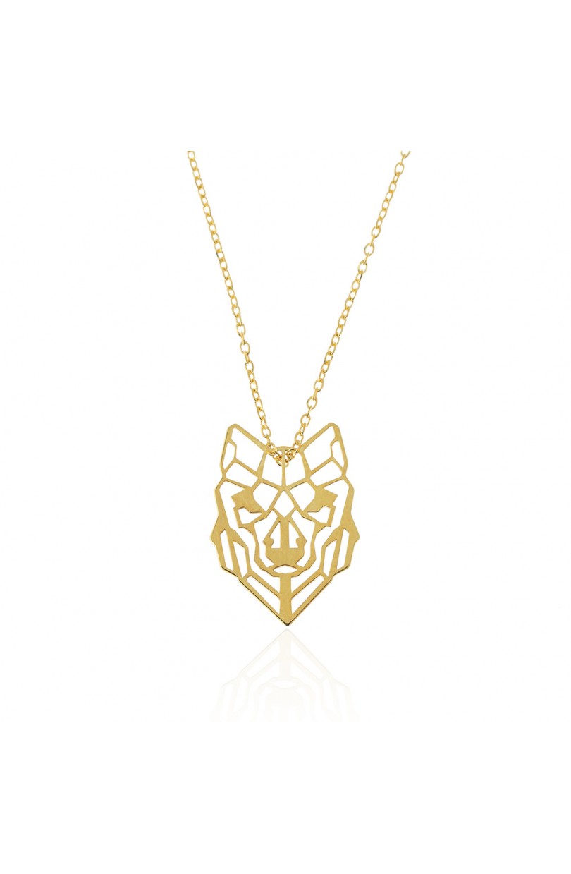 Collier PRECIOVS Essentials avec pendentif origami tigre doré jaune - PRECIOVS