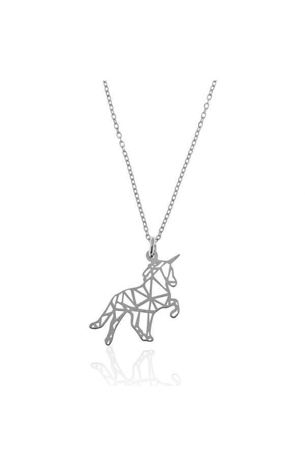 Collier PRECIOVS Essentials avec pendentif origami licorne argent - PRECIOVS