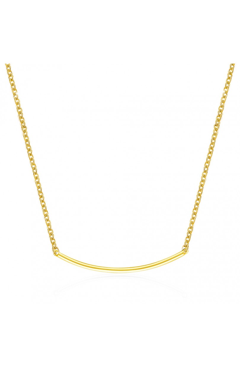 Collier PRECIOVS Essentials avec tube plat doré jaune - PRECIOVS