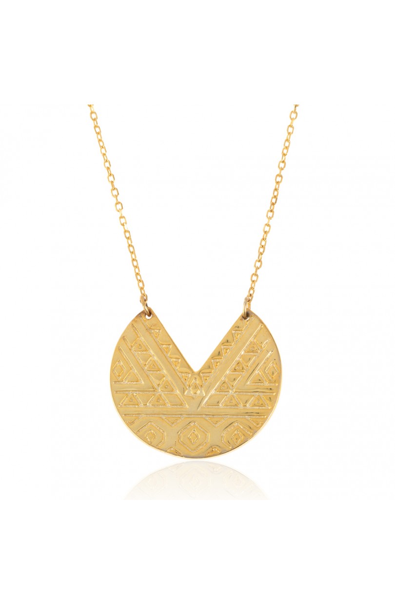 Collier PRECIOVS Essentials motif aztec argent doré jaune - PRECIOVS