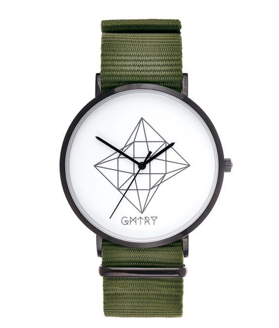 Montre GMTRY The Contour Series White Vert (+2ème bracelet au choix) - PRECIOVS