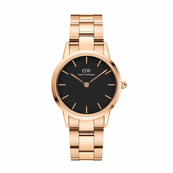 Montre Daniel Wellington Iconic Link Black Rose Gold 32mm - PRECIOVS
