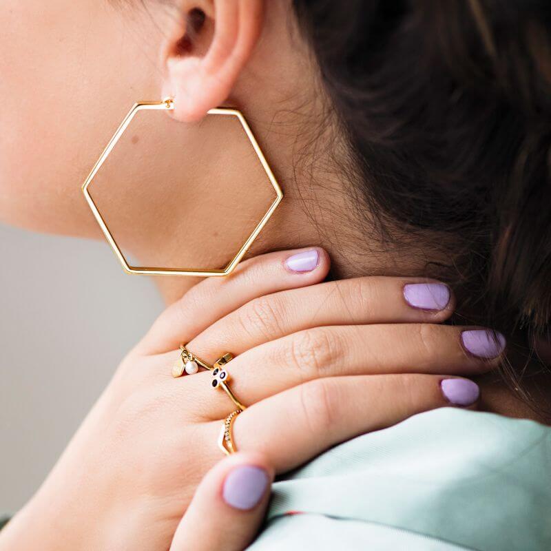 Boucles d'oreilles CLUSE Essentielle Gold Large Hexagonal Hoop CLJ51003 - PRECIOVS