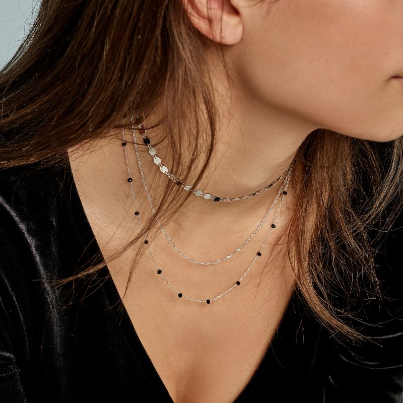 Ensemble de colliers CLUSE Silver avec cristaux noirs CLJ22007 - PRECIOVS
