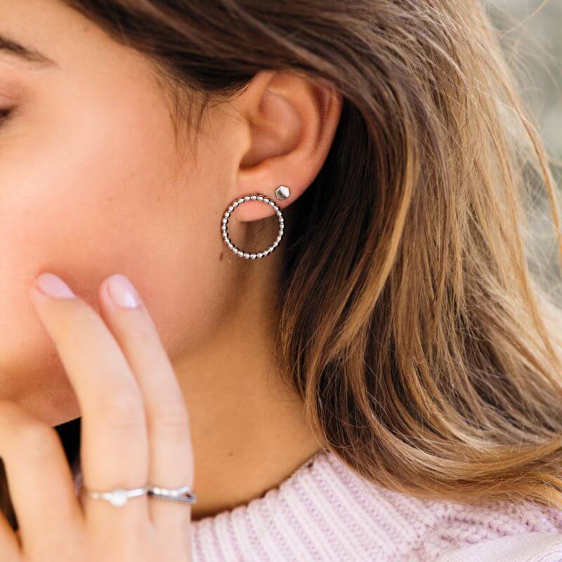 Boucles d'oreilles CLUSE Essentielle Silver Open Circle Embellished Stud CLJ52007 - PRECIOVS