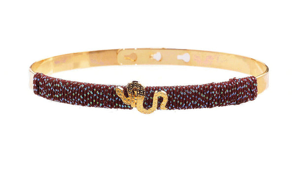 Bracelet Jonc MYA BAY Collection anniversaire Serpent, fil irisé bordeaux JC-FI-05.G - PRECIOVS