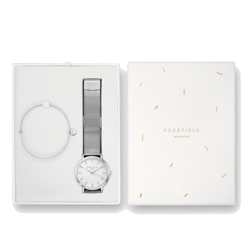 Coffret Rosefield The Mercer Blanc Argent + The Wooster Argent Medium - PRECIOVS