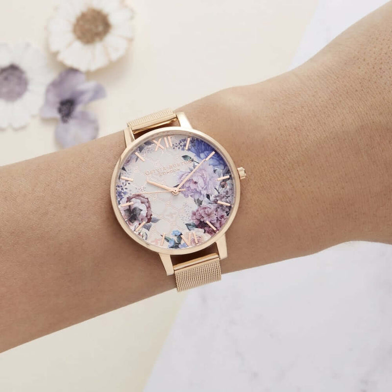 Montre Olivia Burton Glasshouse Rose Gold Mesh OB16EG86