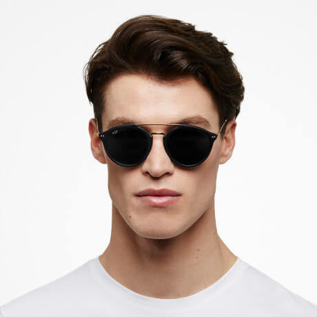 Lunettes de soleil Kapten & Son Fitzroy Matt Black Blue Mirrored KS04-BKM-BMG - PRECIOVS