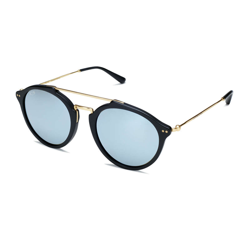 Lunettes de soleil Kapten & Son Fitzroy Matt Black Blue Mirrored KS04-BKM-BMG - PRECIOVS