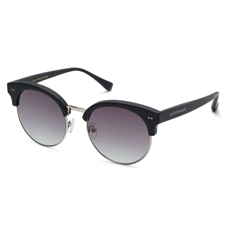 Lunettes de soleil Kapten & Son Capri Matt Black Silver Gradient Black - PRECIOVS