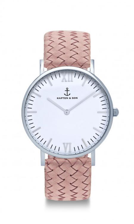 Montre Kapten & Son Silver Rose Woven Leather - PRECIOVS