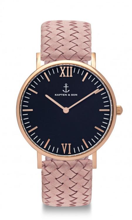 Montre Kapten & Son Black Rose Woven Leather - PRECIOVS