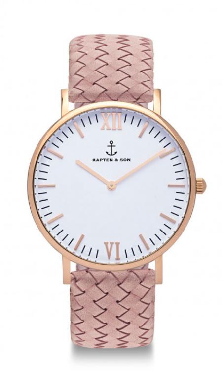 Montre Kapten & Son Rose Woven Leather - PRECIOVS