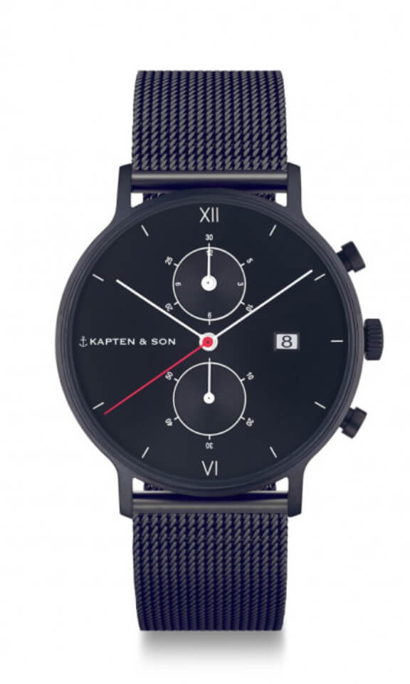 Montre Kapten & Son Chrono Black Midnight Mesh - PRECIOVS