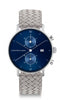 Montre Kapten & Son Chrono Silver Blue Grey Woven Leather - PRECIOVS