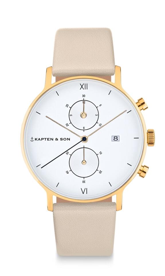 Montre Kapten & Son Chrono Gold Sandstone Leather - PRECIOVS