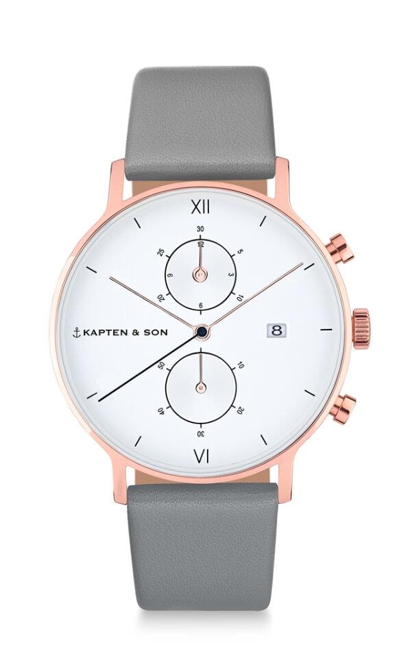 Montre Kapten & Son Chrono Ash Grey Leather - PRECIOVS