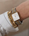 Montre Rosefield THE BOXY Duotone Blanc Sunray Or Jaune Argent QSVGD-Q013 - PRECIOVS