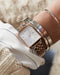 Montre Rosefield THE BOXY Duotone Blanc Sunray Or Rose Argent QSVRD-Q014 - PRECIOVS