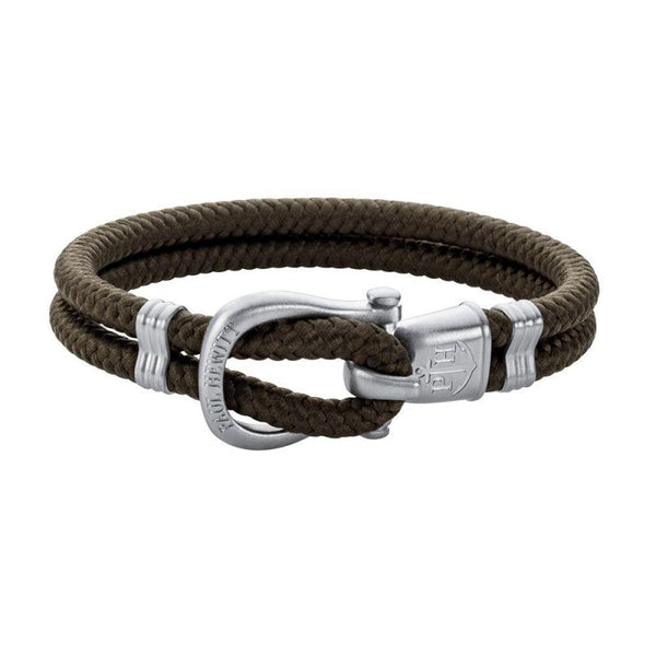 Bracelet Paul Hewitt PHINITY Argenté Nylon Olive - PRECIOVS