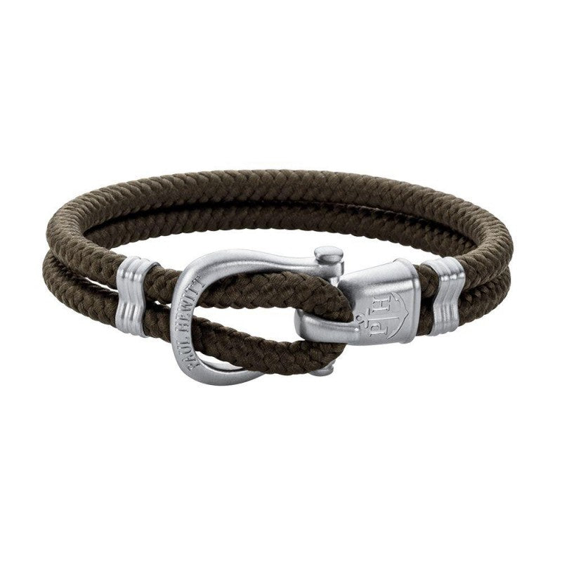 Bracelet Paul Hewitt PHINITY Argenté Nylon Olive - PRECIOVS