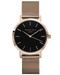 Montre Rosefield The MERCER Black Mesh Rose Gold MBR-M45 - PRECIOVS