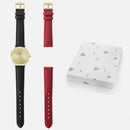 Coffret cadeau Montre CLUSE Minuit Gold/Gold avec bracelets Black et Red - PRECIOVS