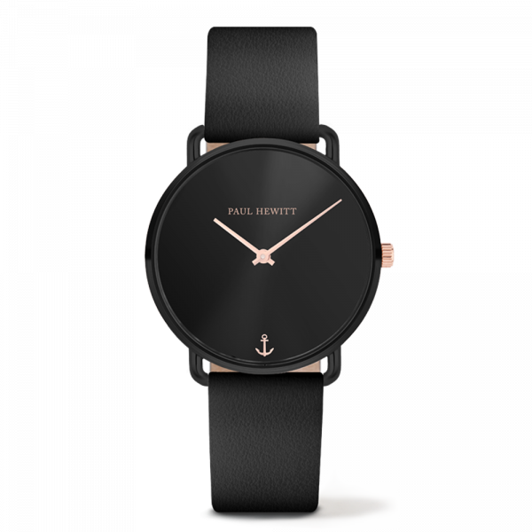 Montre Paul Hewitt Miss Ocean Line Black Sunray Cuir Noir - PRECIOVS