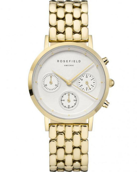 Montre Rosefield GABBY Chrono blanc or jaune NWG-N90 - PRECIOVS