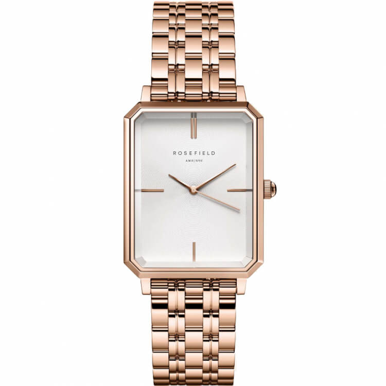 Montre Rosefield The Octagon Blanc Acier Rose Gold O42 - PRECIOVS