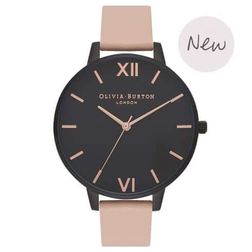 Montre Olivia Burton BIG DIAL After Dark Nude Peach, Matte Black & Rose Gold OB16AD25 - PRECIOVS