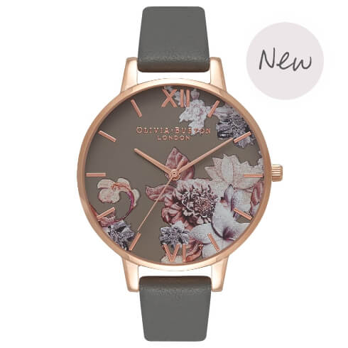 Montre Olivia Burton Marble Floral Dark Grey & Rose Gold OB16CS08 - PRECIOVS
