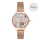 Montre Olivia Burton Midi Marble Floral Rose Gold Mesh OB16CS06 - PRECIOVS