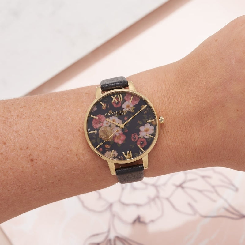 Montre Olivia Burton Winter Garden Gold & Black OB14WG01 - PRECIOVS