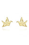 Boucles d'oreilles PRECIOVS Essentials Oiseau Origami doré jaune - PRECIOVS