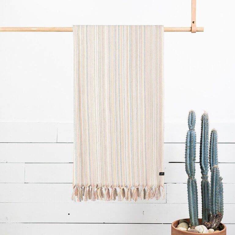Serviette de plage "turque" Slowtide Pennylane en coton bio - PRECIOVS