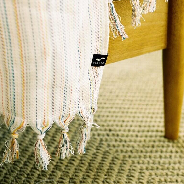Serviette de plage "turque" Slowtide Pennylane en coton bio - PRECIOVS