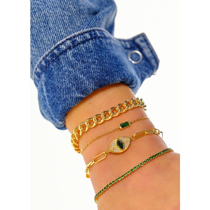 Bracelet MYA BAY Green Baguette BR-301.G - PRECIOVS