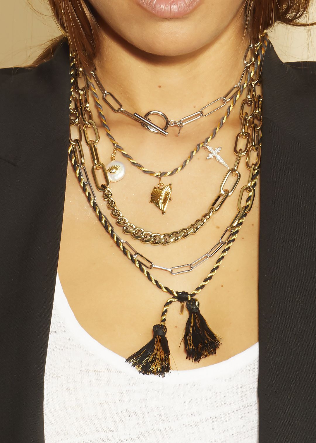 Collier MYA BAY Rodeo Drive Noir/Or CO-110.G - PRECIOVS