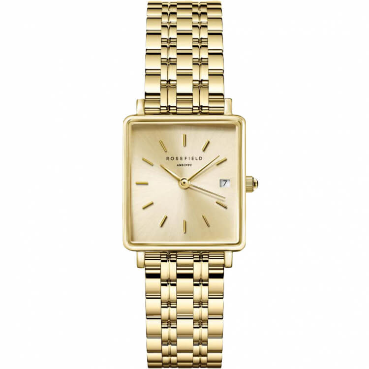 Montre Rosefield THE BOXY XS Champagne Steel Gold Q048 - PRECIOVS
