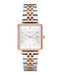 Montre Rosefield THE BOXY Duotone Blanc Sunray Or Rose Argent QSVRD-Q014 - PRECIOVS