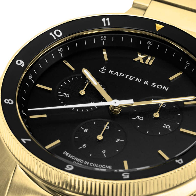 Montre Kapten & Son Rise Gold Black Steel - PRECIOVS