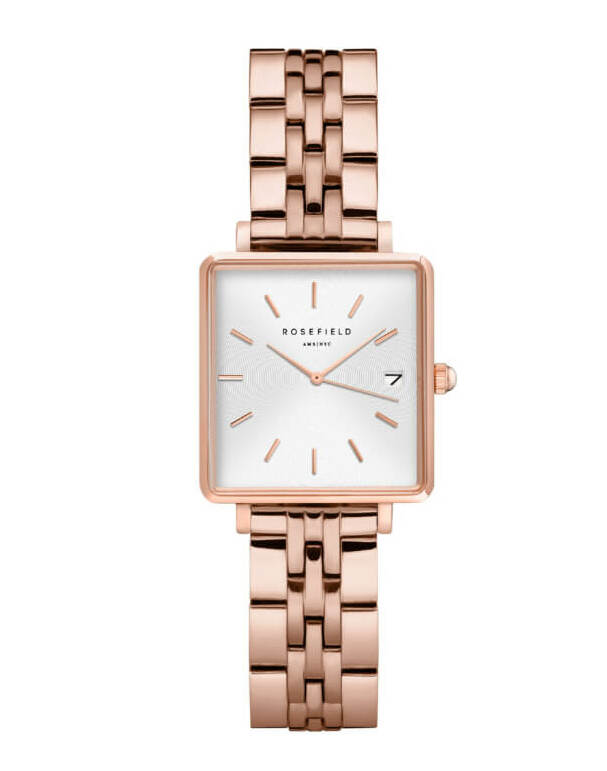 Montre Rosefield THE BOXY XS Blanc Sunray Rose Gold Q022 - PRECIOVS