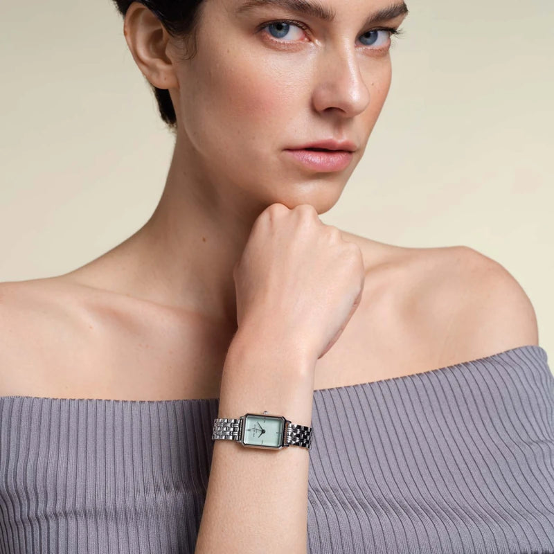 Montre Rosefield Octagon XS Mint Green Silver O72 - PRECIOVS