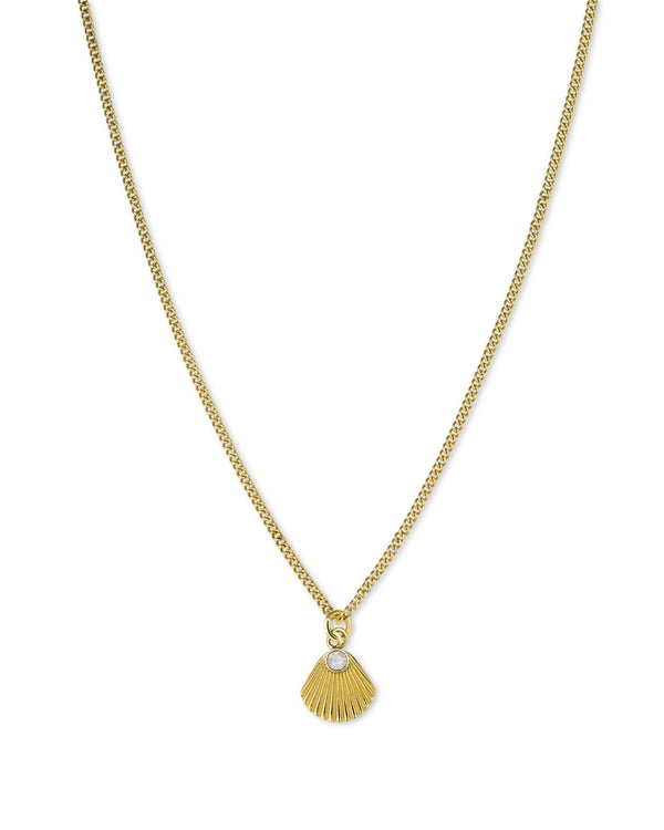 Collier Rosefield The Raye Pendentif Sunray et cristal Swarovski Gold J268 - PRECIOVS