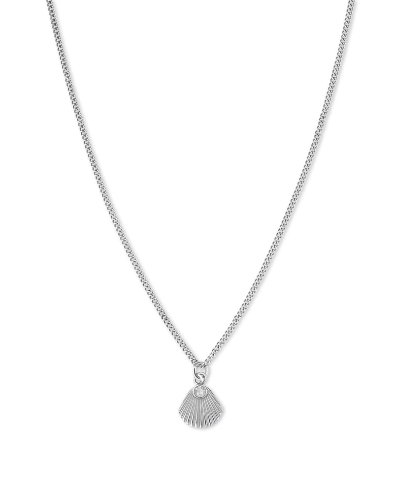 Collier Rosefield The Raye Pendentif Sunray et cristal Swarovski Silver J267 - PRECIOVS