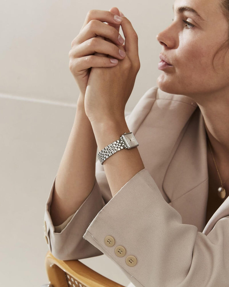 Montre Rosefield THE BOXY XS Blanc Sunray Argenté Q020 - PRECIOVS
